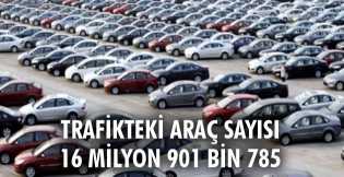 Trafikteki araç sayısı 16 milyon 901 bin 785