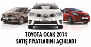 Toyota Ocak 2014 satış fiyatları