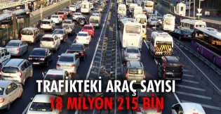 Trafikteki araç sayısı 18 milyon 215 bin oldu 