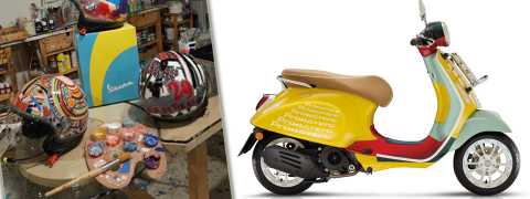 Vespa kasklar sanat eserine dönüştü